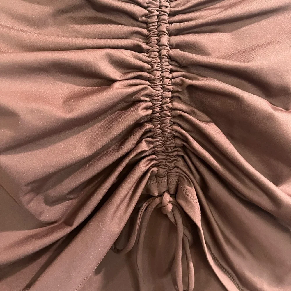 SKIMS COCOA RUCHED MINI SWIM SKIRT NWT SIZE 3X